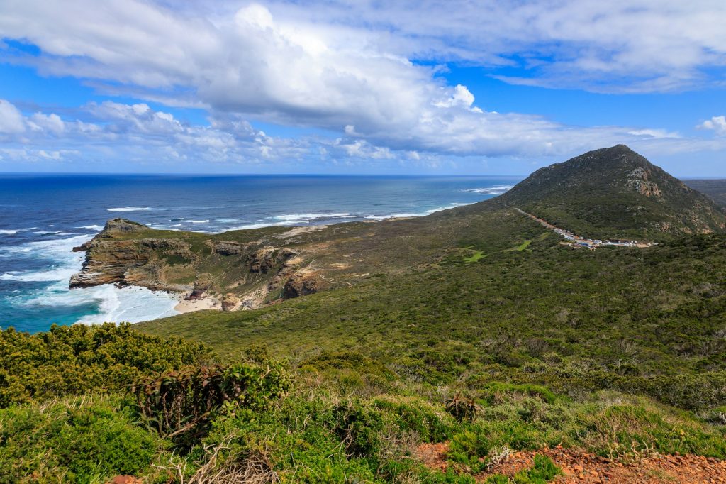 Rocky cliffs and ocean at Cape Point on the Cape Peninsula